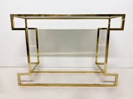 Vintage Brass Marble Console Table