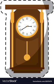 Brown Pendulum Clock Icon Image Royalty