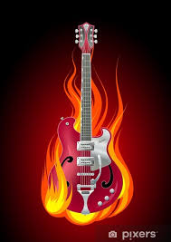 Pillow Rock Guitar In Flames