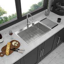 W Single Bowl Drop In Kitchen Sink With