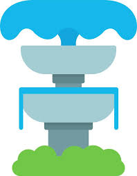 Water Fountain Top View Vector Art