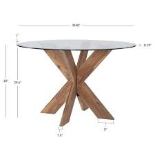 Linon Home Decor Norris 48 In L Natural Round Dining Table With Glass Top Seats 4