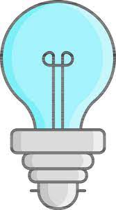 Led Bulb Icon In Cyan And Gray Color