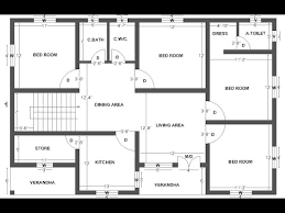 4 Bed Room East Facing House Plan