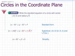 Ppt Circles In The Coordinate Plane