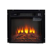 1400 Watt Black Insert Electric Fireplace Infrared Space Heater With Remote Control And 3d Flames