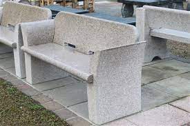 Polished Pink Granite Garden Bench