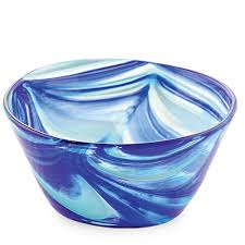 Turquoise Cobalt Blue Ice Cream Bowl