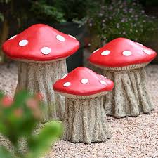 Outdoor Red Mushroom Decoration