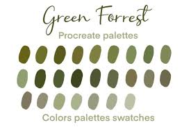 Green Forest Colors Palettes Graphic By