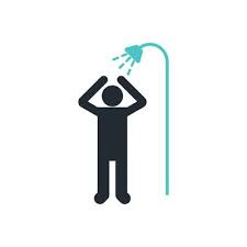 Person Showering Vector Art Icons And