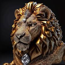 Lion Statue With A Diamond On The Face