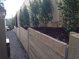Timber Retaining Wall With Steps