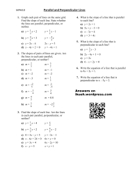 Perpendicular Lines Worksheet