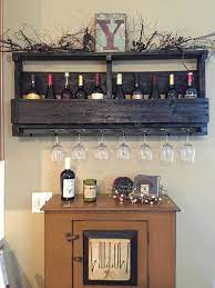 Pallet Wine Rack With Top Wine Glass