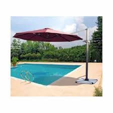 Ss And Fabric Red Pool Patio Umbrella