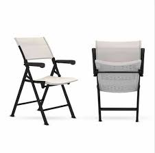 White Ezee Arm Folding Chair With