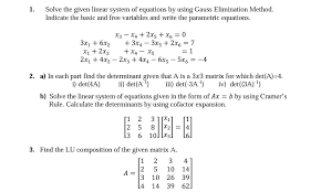 Solved 1 Solve The Given Linear System