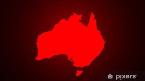 Wall Mural Neon Shine Australia Map
