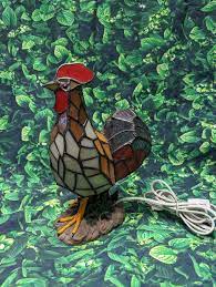 Style Rooster Lamp Stain Panes