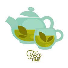 Glass Teapot With Green Tea Stock