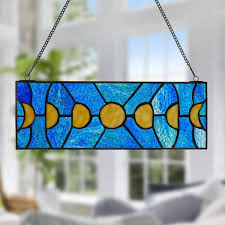 Amber Stained Glass Window Panel 21365