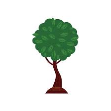 Green Tree In The Summer Flat Vector