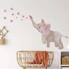 Cute Elephant Wall Decal Fo Nursery Or