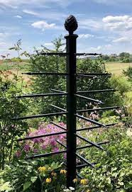 Unusual Metal Garden Obelisk Adorned