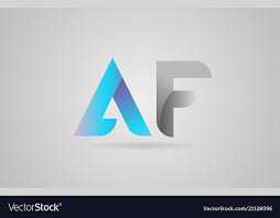 Grey Blue Alphabet Letter Af A F Logo