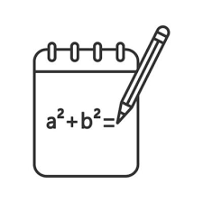 Notebook With Math Formula Linear Icon