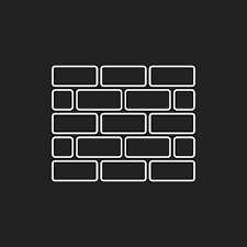 Flat Brick Wall Icon On Isolated