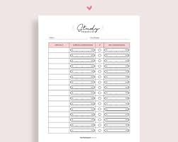 Study Checklist Printable Planner