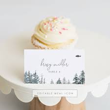 Evergreen Forest Wedding Place Card