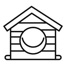 Dog Kennel Icon Outline Vector Wooden