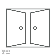 Double Doors Icon Simple Outline Style