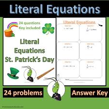 Literal Equations Math Interactive