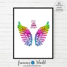 Buy Wings Print Colorful Wings Fly To