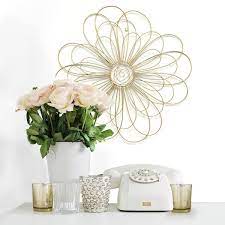 Decor Gold Metal Wire Flower Wall Decor