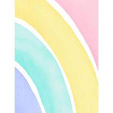 Pink Large Watercolor Rainbow L And