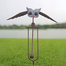 Fun 3d Rotation Metal Wind Chime Owl