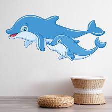 Cute Dolphins Childrens Wall Decal