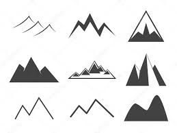Mountain Icons Set Stock Vector By