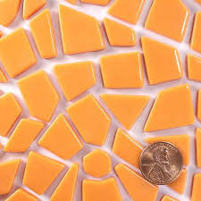 Polygon Glass Mosaic Tiles Orange
