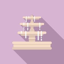 City Fountain Icon Flat Vector Water