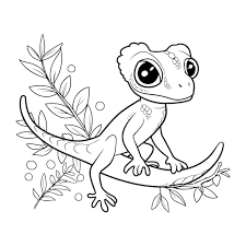 Cute Chameleon Coloring Book