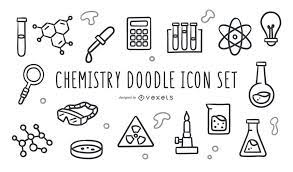Chemistry Doodle Icon Set Vector