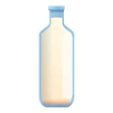 Vector Glass Milk Bottle Icon Cartoon