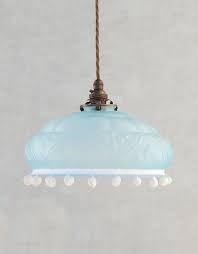 Antique French Pendant Light Frosted
