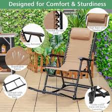 Clihome Metal Outdoor Rocking Chair